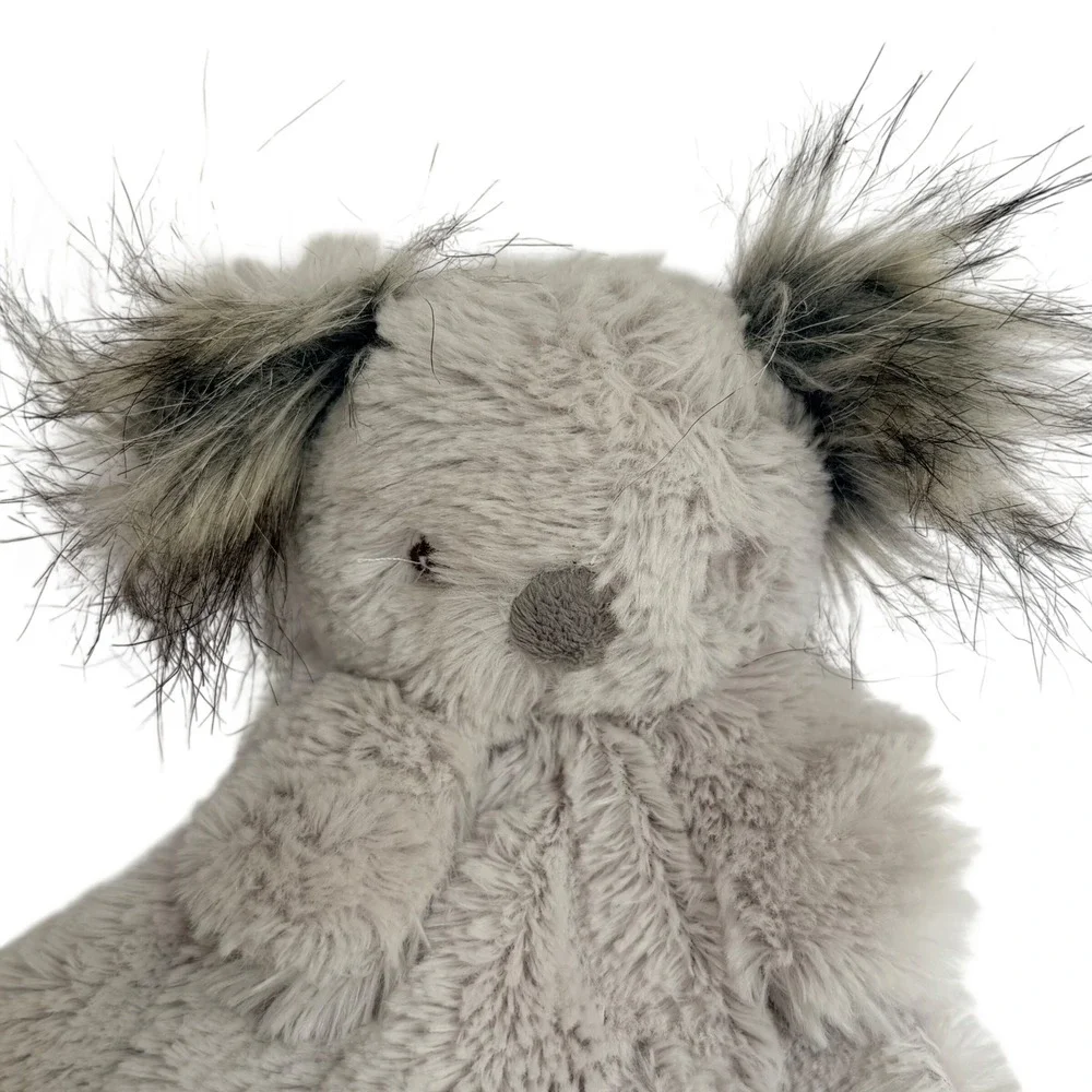 Elegant Baby Grey Koala Plush Security Blanket Faux Fur Lovey Nursery Toy